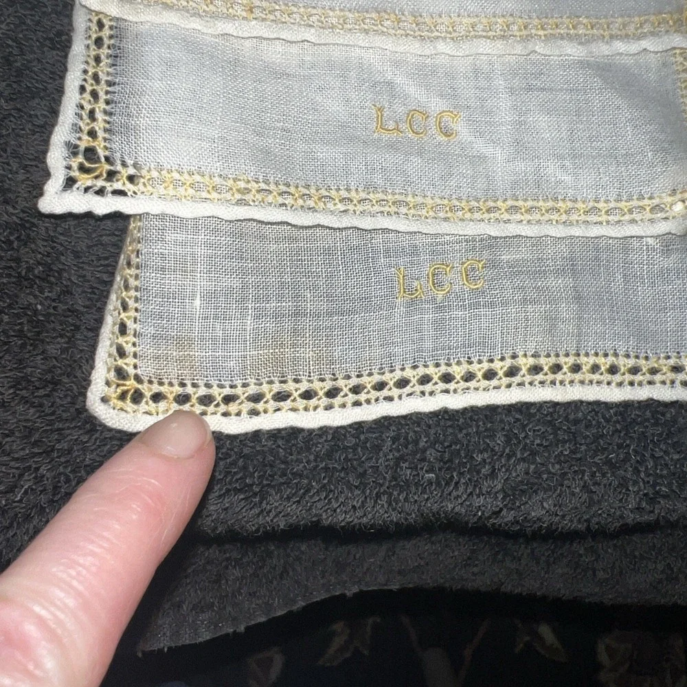 13 VTG Rectangle Linen Cocktail Napkin Embroidered 